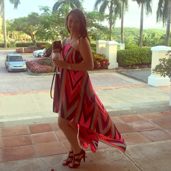 open back hi low express dress