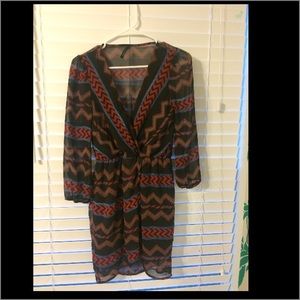 3/4 sleeve bohemian style dress