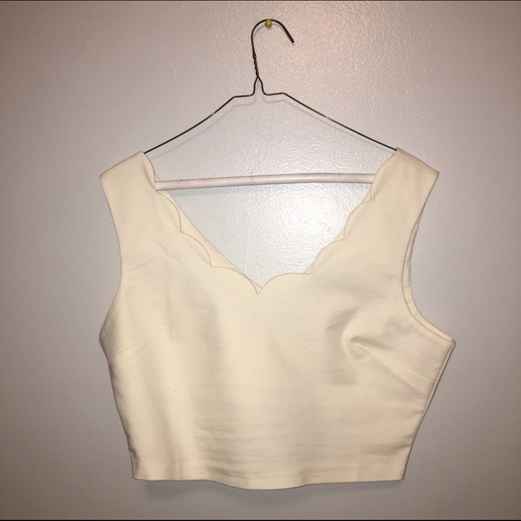 White Fancy Crop Top