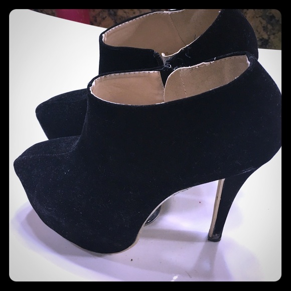 Black Velvet Booties