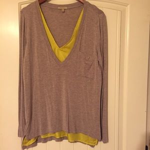 Anthropologie 2 layer long sleeve top