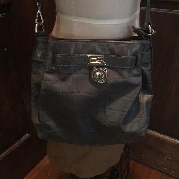 Gray Leather Michael Kors Purse