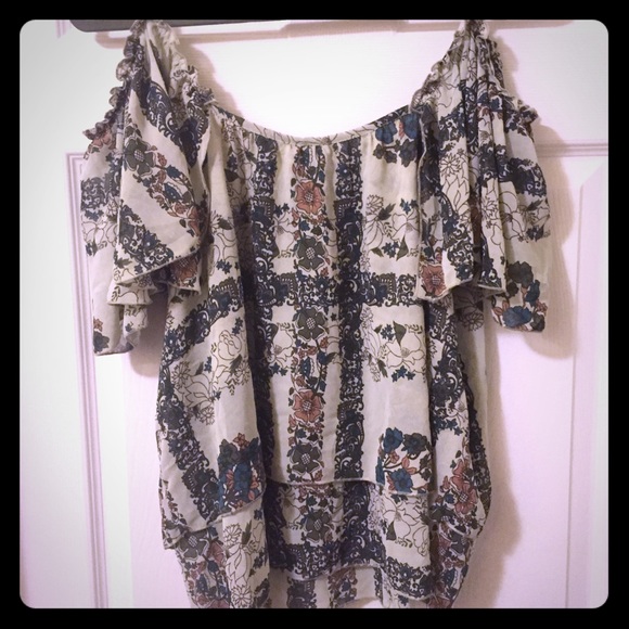 Boho off the shoulder sheer top NWT