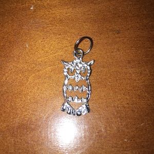 Sterling Silver Hammered Owl charm