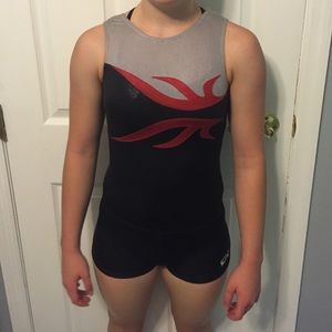 Gymnastics leotard with shorts