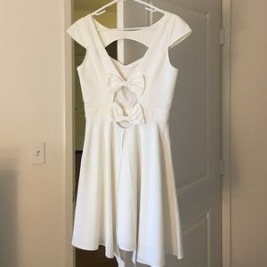 Lulu's White cocktail dress with bow back