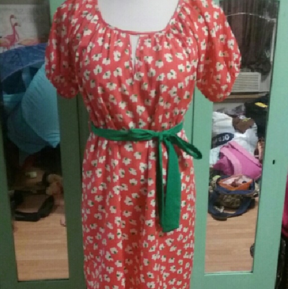 Orange floral dress