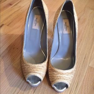 Authentic Valentino Straw Pumps