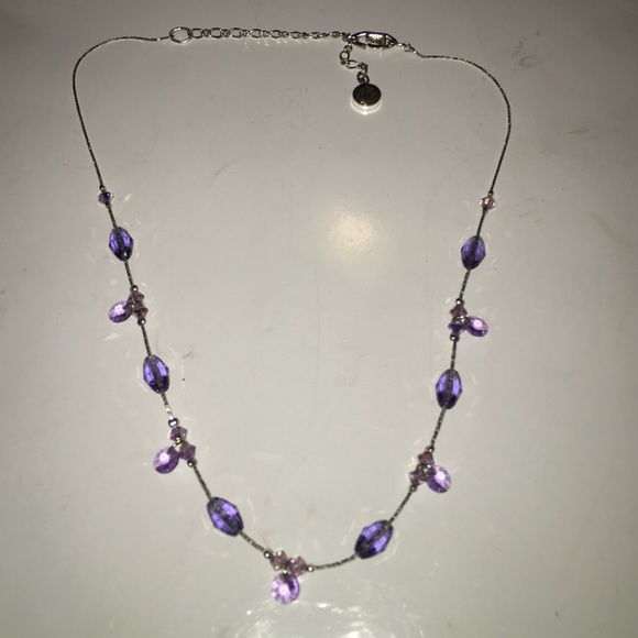 Givenchy purple Swarovski detail necklace.