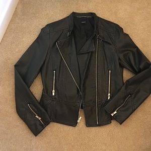 Black faux leather Moto jacket