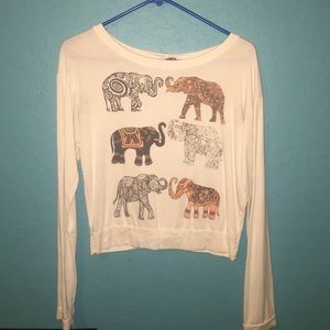Long sleeve elephant crop top