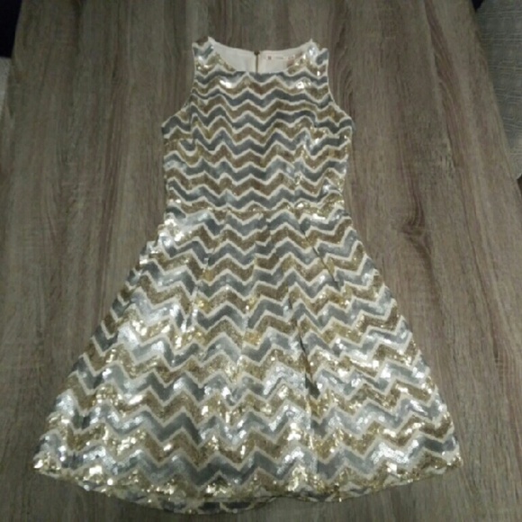 Chelsea and Violet Gold and Silver Fit and Flare