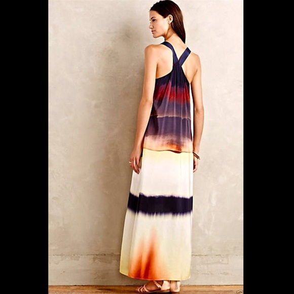 Anthropologie HD Paris Silk Horizon MaxI Dress 2 - Picture 2 of 3