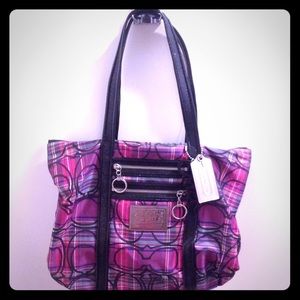 Coach Poppy Pink Tartan Plaid Tote Bag 🔸REDUCED🔸