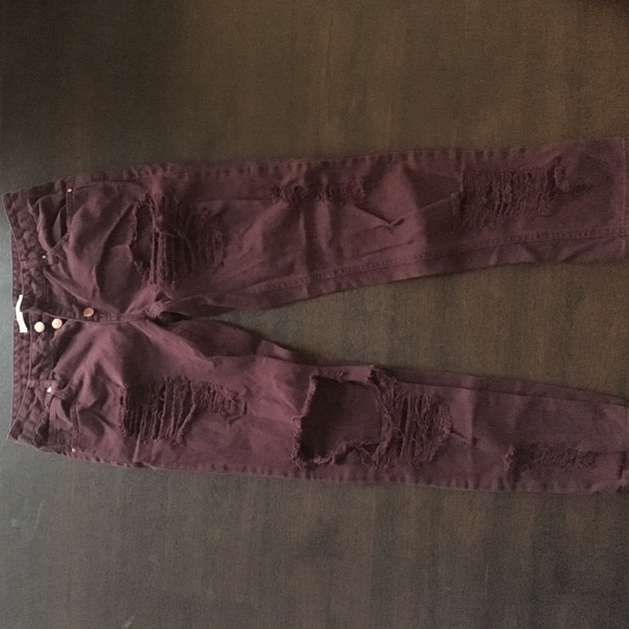 Ripped Purple Boyfriend Jeans