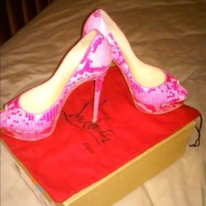 Pink Python Lady Peep Louboutins size 37.5