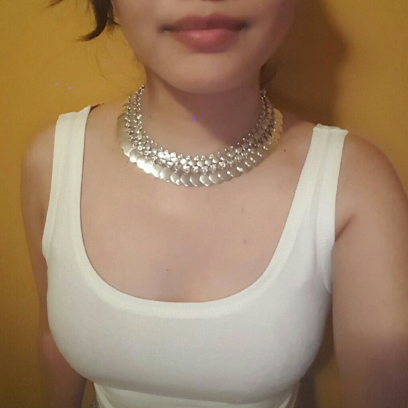 Coin style German silver necklace