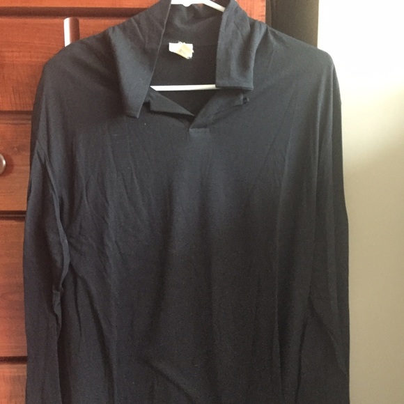 Mens Long Sleeve Collared Black Armani shirt