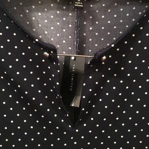 The Limited Navy Small Dot Sleeveless Blouse