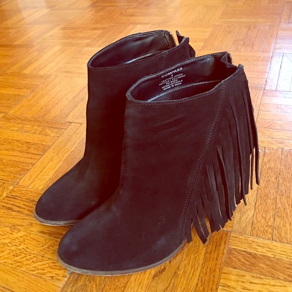 Steve Madden fringe booties worn maybe 3 times