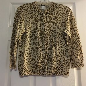 Wool leopard print cardigan