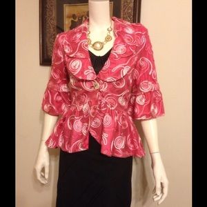 Lindi Soutache Braid Peplum Jacket w Bell Sleeve