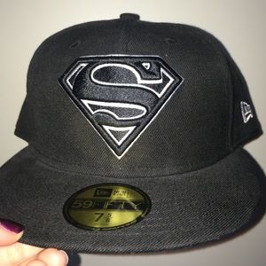 Black Superman Snapback Hat