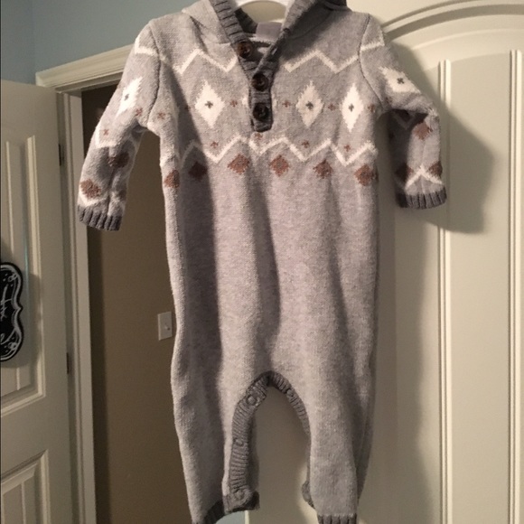 Knitted baby boy outfit