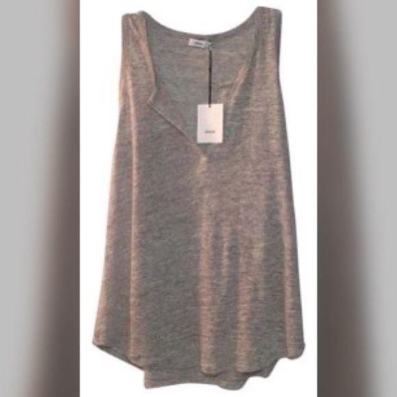 Vince Split Neck Linen Tank