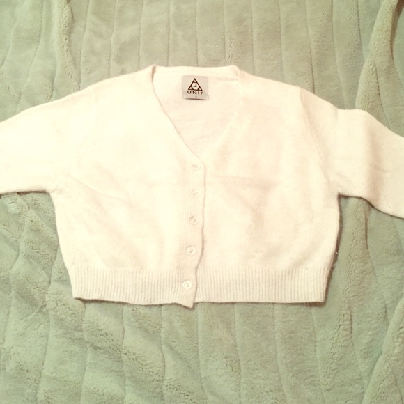 UNIF 🌹 White Cropped 90's Cardigan