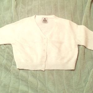 UNIF 🌹 White Cropped 90's Cardigan