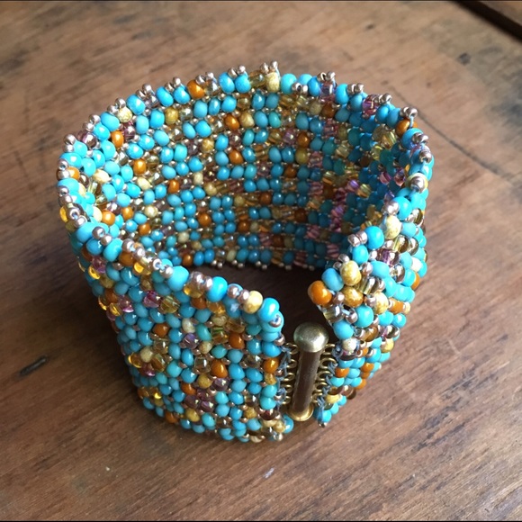 Turquoise Beaded Cuff