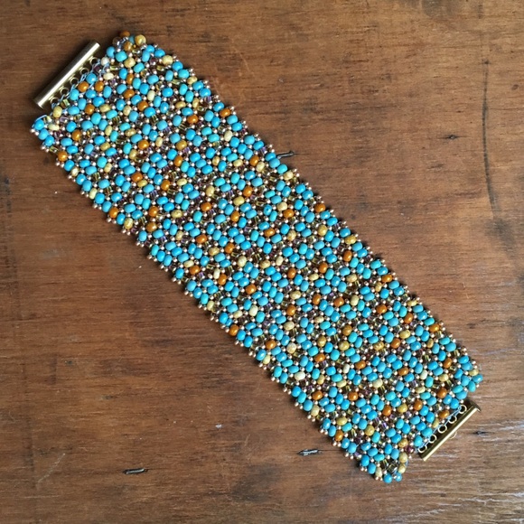 Turquoise Beaded Cuff - Picture 2 of 3