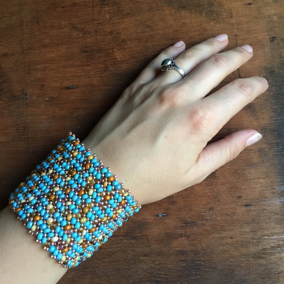 Turquoise Beaded Cuff - Picture 3 of 3