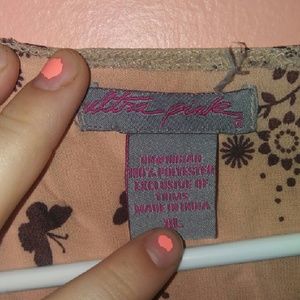 Cream/dust rose top with flowers