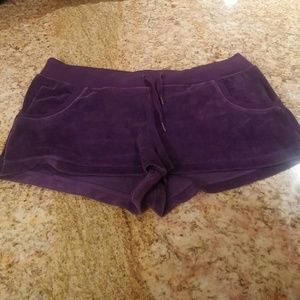 Velvet purple track shorts