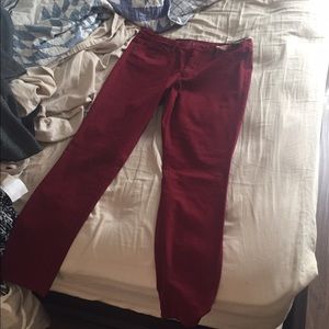 Dark red skinny jeans