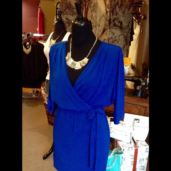 Blue Wrap Dress-5 ⭐️ Rated/Last ONE - Picture 3 of 4