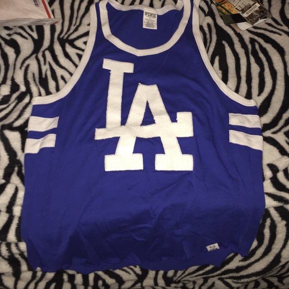 Embellished PINK LA Dodgers tank top