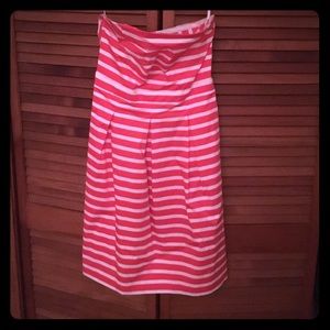Gap coral and white striped strapless dress.