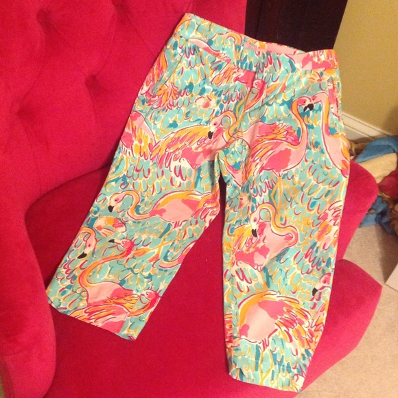 Flamingo print cropped pants - Picture 1 of 3