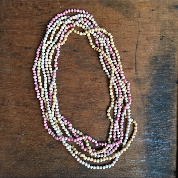Boho Coral & Tan Stone Bead Strands
