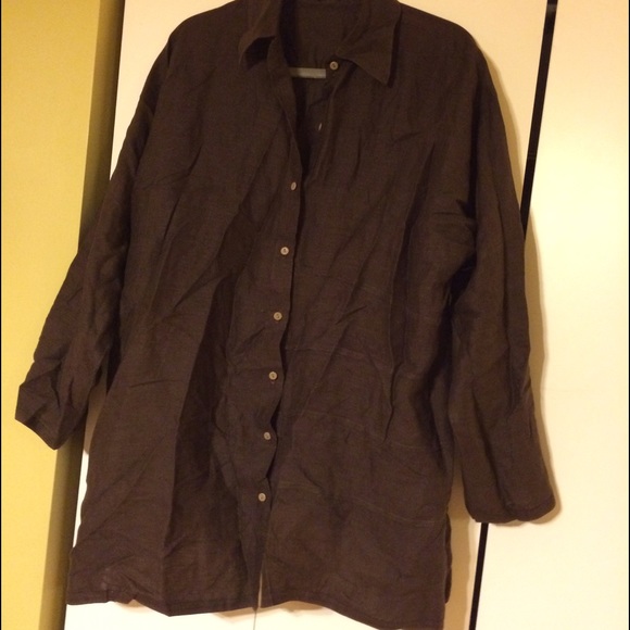 Brown linen blouse