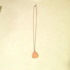 Pink stone pendant necklace