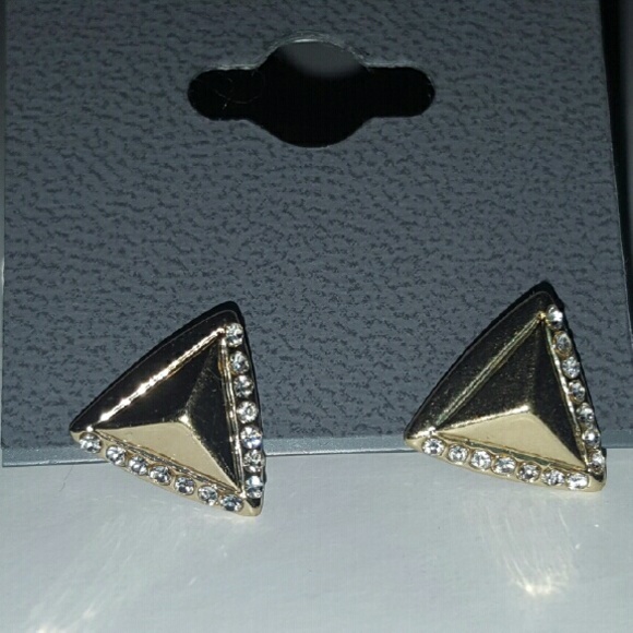 Express gold triangle earrings