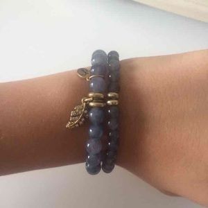 Sequin Grey Karma Bracelet set