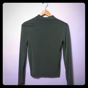 Olive Green Turtleneck Top