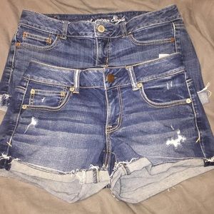 Two pairs of American Eagle jean shorts. Size 6.