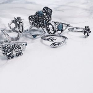 "Heath" Antiqued Silver & Turquoise Ring Set