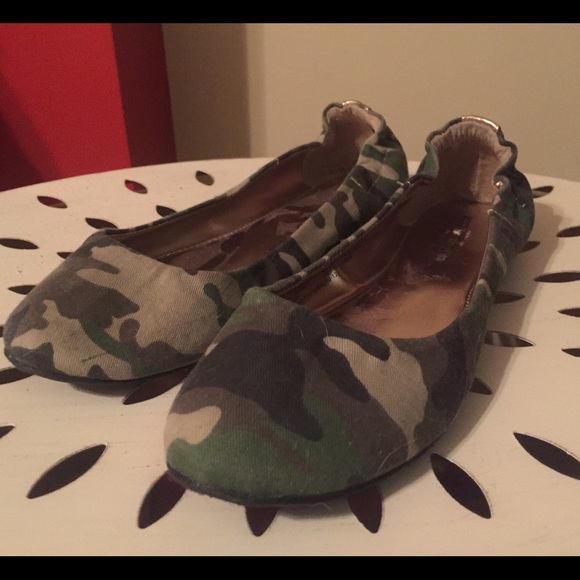 Camo print flats